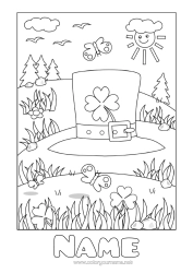 Free colouring Clover Ireland St Patrick's Day Hat