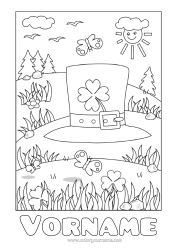 Malvorlage anpassen Kleeblatt Irland St. Patrick's Day Hut