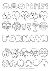 Gratis farvelægning Kawaii Kløver Sankt Patricks Dag Hat