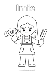 Kolorowanka za darmo Zawód Zawody sprzedażowe Włosy i fryzury Fryzjer