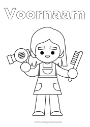 Gratis kleurplaat Beroep Verkoopberoepen Haar en kapsels Kapper