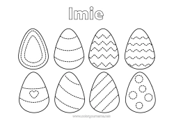 Kolorowanka do personalizacji Jajka wielkanocne Łatwe kolorowanki