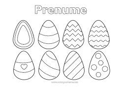 Pagină de colorat personalizată Ouă de Paște Desene de colorat ușoare