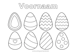 Gratis kleurplaat Paaseieren Eenvoudige kleurplaten