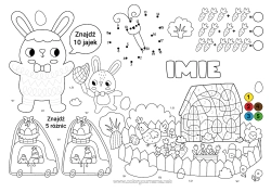 Kolorowanka za darmo Zając Magiczne kolorowanki Aktywności dla dzieci Jajka wielkanocne Wielkanoc Szukaj i znajdź Śledź i koloruj Zwierzęta leśne Zestaw do druku na stół Liczby do Połączenia