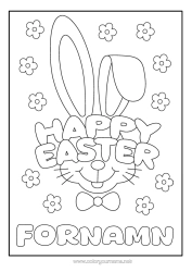 Färgläggningssida att anpassa Kanin Påsk 
