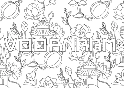 Gratis kleurplaat Bloemen Chinese lantaarn Japan China Pagode Decoratieve achtergrond Lotusbloem