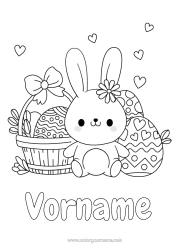 Kostenlose Malvorlage Niedlich Hase Ostereier Ostern Korb Waldtiere