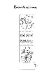 Gratis fargelegging Katt Sommer Bokmerke Tunge Hunder og katter Cocktail