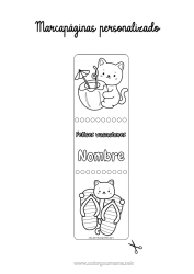 Colorear gratis Cat Verano Marcador Chanclas Perros y gatos Cócteles