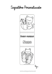 Colorazione gratuita Gatto Estate Segnalibro Infradito CanI e gatti Cocktail
