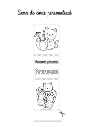 Pagină de colorat gratuită Pisică Vara Semn de carte Papuci Câini și pisici Cocktail