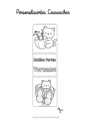 Kostenlose Malvorlage Katze Sommer Lesezeichen Flip-Flop Hunde und Katzen Cocktail