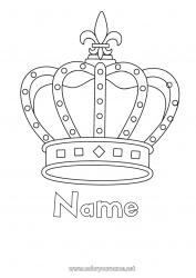 Free coloring Princess Crown Epiphany Jewel Easy coloring pages King