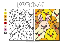Coloriage à personnaliser Poussin Lapin Coloriages magiques Activités enfants Animaux de la ferme Animaux de la forêt