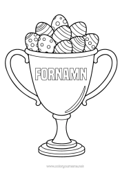 Färgläggningssida att anpassa Kopp, trofé, medalj Påskägg Tävlingar och utmärkelser Kopp, trofé