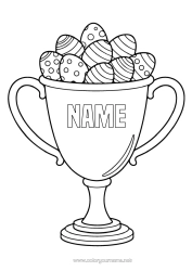 Colouring to customise Cup, Trophy, Medal Easter Eggs Competitions And Awards Cup, Trophy