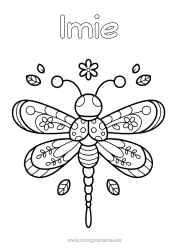 Kolorowanka do personalizacji Uroczy Owady Ważka