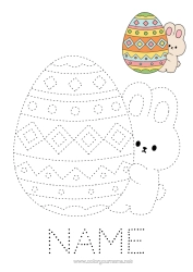 Free coloring Children's activities Easter eggs Easter Easy coloring pages Trace and color Coloring with a Model