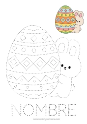 Colorear para personalizar Actividades para niños Huevos de Pascua Pascua de Resurrección Dibujos fáciles para colorear Trazo y color Colorear con Modelo