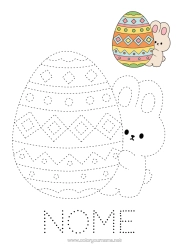 Desenho para personalizar Atividades para Crianças Ovos de Páscoa Páscoa Desenhos para colorir fáceis Rastreie e Pinte Colorir com Modelo