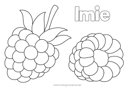 Kolorowanka do personalizacji Owoce Realistyczny Malina