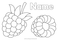 Colouring to customise Fruit Realistic Raspberry