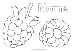 Desenho para personalizar Frutas Realista Framboesa