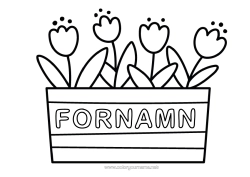 Gratis färgläggning Tulpan Lätta målarbilder