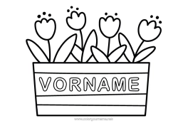 Malvorlage anpassen Tulpe Einfache Ausmalbilder