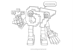 Gratis kleurplaat Getal Cartoon Zes Zeven Videogame Brainrot Pixel