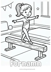 Färgläggningssida att anpassa Flicka Gymnastik Konstnärlig sport