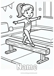 Free coloring Girl Gymnastic Artistic sports