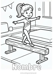 Colorear gratis Chica Gimnástico Deportes artísticos