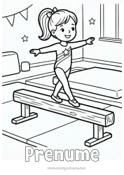 Pagină de colorat gratuită Fată Gimnastică Sporturi artistice