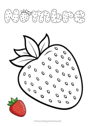 Colorear gratis Frutas Dibujos fáciles para colorear Fresa Colorear con Modelo Realista