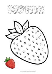 Colorazione gratuita Frutta Disegni da colorare facili Fragola Colorare con Modello Realista