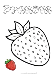 Coloriage gratuit Fruits Coloriages faciles Fraise Coloriage avec modèle Réaliste
