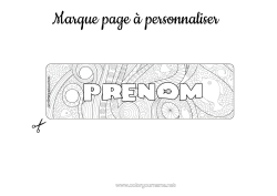 Coloriage à personnaliser Été Poisson Marque page Zentangle Animaux marins ou aquatique