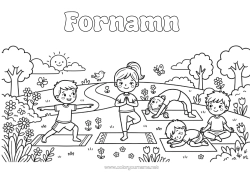 Gratis färgläggning Lugn och zen Sport Flicka Pojke Barn Konstnärlig sport Yoga
