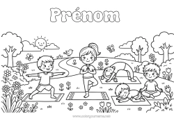 Coloriage à personnaliser Calme et zen Sport Fille Garçon Enfant Sports artistiques Yoga