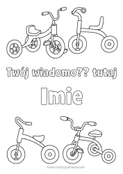 Kolorowanka za darmo Rower Pojazdy dwuśladowe Gry na świeżym powietrzu Rowerek trójkołowy