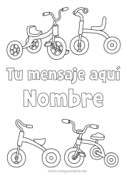 Colorear gratis Bicicleta Vehículos de dos ruedas Juegos al aire libre Triciclo