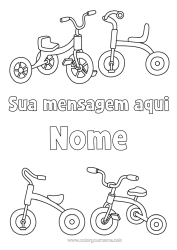 Desenho para personalizar Bicicleta Veículos de duas rodas Jogos ao ar livre Triciclo