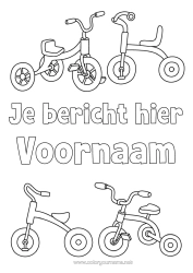 Gratis kleurplaat Fiets Tweewielers Buitenspellen Driewieler
