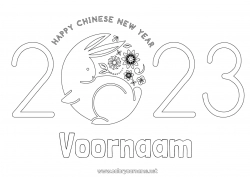 Gratis tekening Konijn 2023 Chinees Nieuwjaar Bosdieren