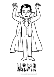 Free colouring Vampire Halloween
