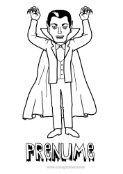 Pagină de colorat personalizată Vampir Halloween