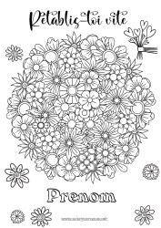 Coloriage gratuit Fleurs Calme et zen Malade