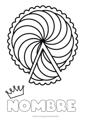 Colorear gratis Tarta Corona Epifanía Kolobok Torta de los reyes Espiral Cuentos para Niños